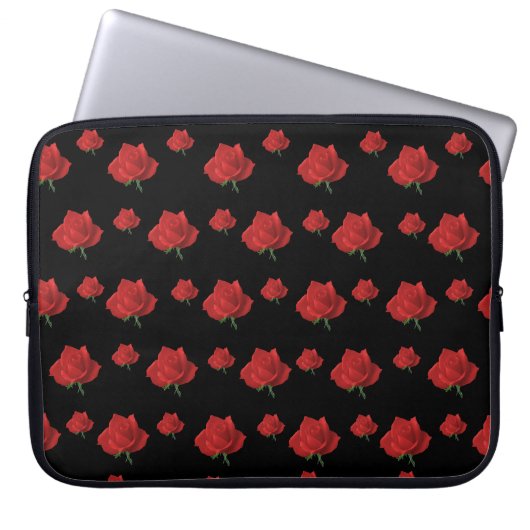 Rote Rosen Laptopschutzhülle (Vorderseite)