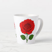 Rote Rosen Latte Tasse (Rechte Ecke)