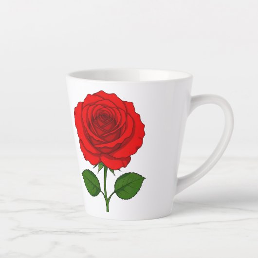 Rote Rosen Latte Tasse (Rechts)
