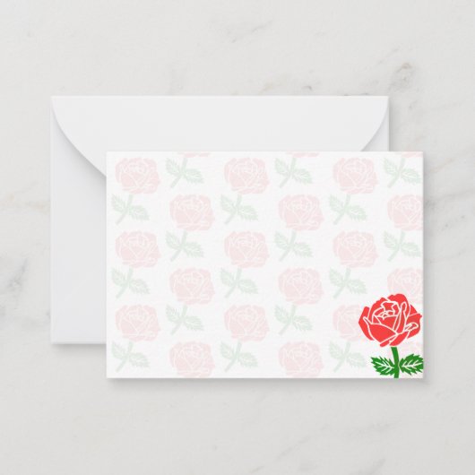 Rote Rosen Leer Mitteilungskarte (Vorderseite)