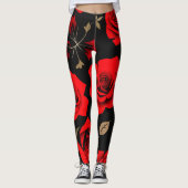 Rote Rosen Leggings (Vorderseite)