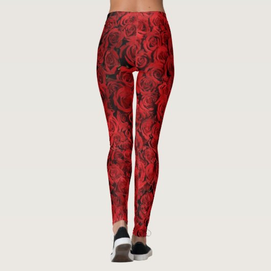 rote Rosen Leggings (Rückseite)