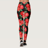 Rote Rosen Leggings (Rückseite)