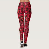 Rote Rosen Leggings (Rückseite)