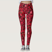 Rote Rosen Leggings (Vorderseite)