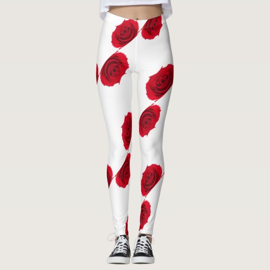 rote Rosen Leggings (Vorderseite)