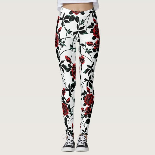 Rote Rosen. Leggings (Vorderseite)