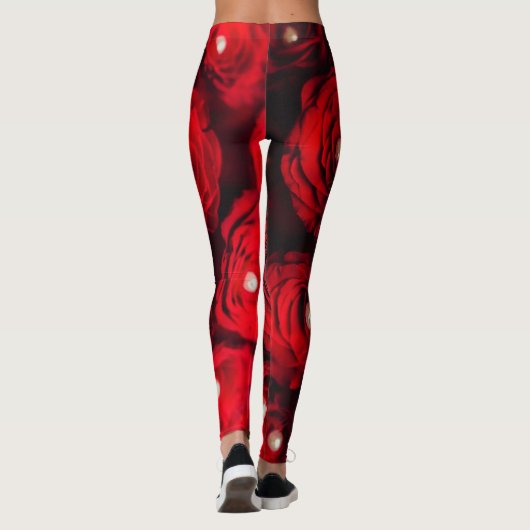 rote Rosen Leggings (Rückseite)