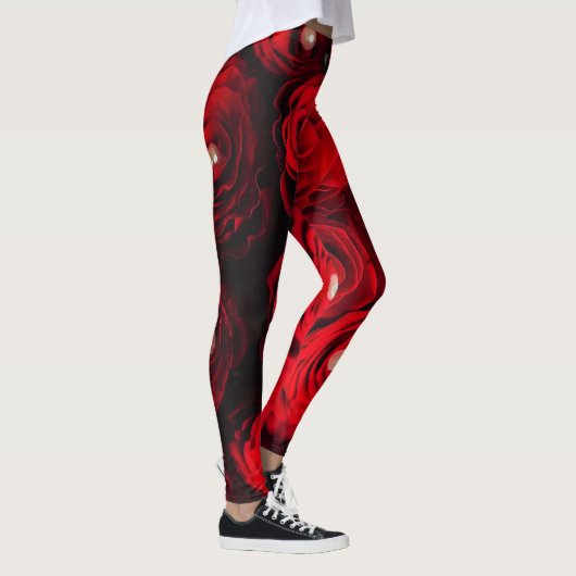 rote Rosen Leggings (Rechts)