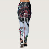 Rote Rosen Leggings (Rückseite)