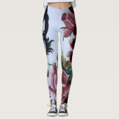 Rote Rosen Leggings (Vorderseite)