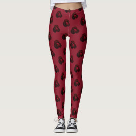Rote Rosen Leggings, Yogahose, Aktivbekleidung Leggings