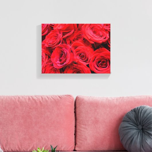 Rote Rosen Leinwanddruck (Insitu (Wohnzimmer))