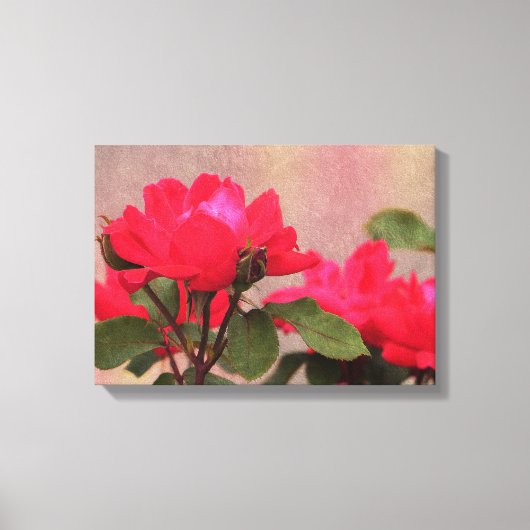 Rote Rosen Leinwanddruck (Vorderseite)
