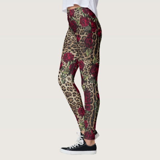 Rote Rosen Leopard Leggings (Links)