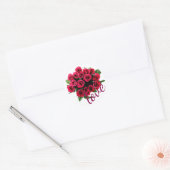 Rote Rosen, Liebe auf White Wedding Stickers (Umschlag)