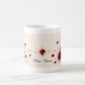 Rote Rosen-Liebesnotizen Romantischer Blumenkaffee Kaffeetasse (Mittel)