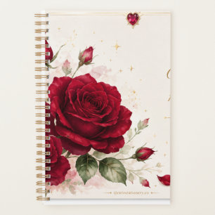 Rote Rosen Liebesnotizen Romantischer Blumenplaner Planer