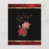 Rote Rosen Lippen Glitzer - Schwarzes Produkt / Pr Flyer (Hinten)