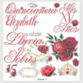 Rote Rosen Lluvia de Sobres Custom Aufkleber (Blatt)