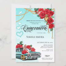 Rote Rosen Lowrider Chola Sacred Heart Quinceanera