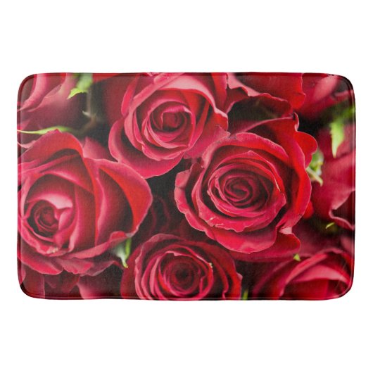 Rote Rosen Luxus Bath Mat Badematte (Vorderseite)