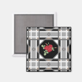 Rote Rosen Magnet (Vorderseite/Rückseite)
