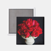 Rote Rosen Magnet (Vorderseite/Rückseite)