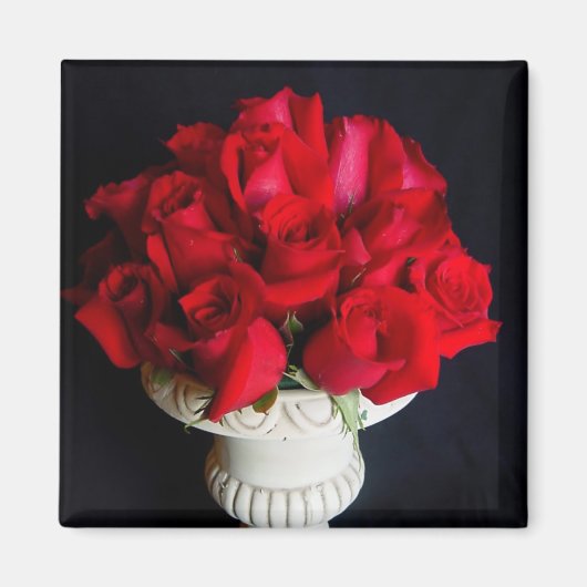 Rote Rosen Magnet (Vorne)
