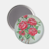 Rote Rosen Magnet (Vorderseite/Rückseite)