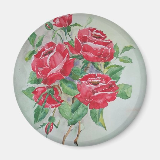 Rote Rosen Magnet (Vorne)