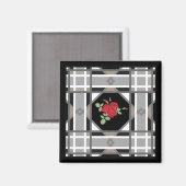 Rote Rosen-Magnet Magnet (Vorderseite/Rückseite)