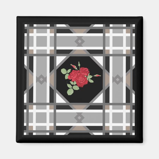 Rote Rosen-Magnet Magnet (Vorne)