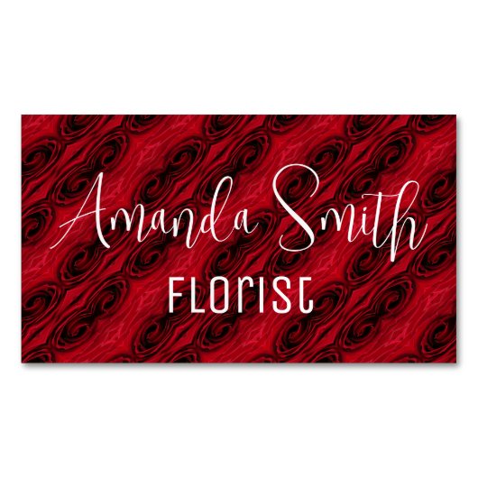 rote Rosen Magnetische Visitenkarte (Vorderseite)