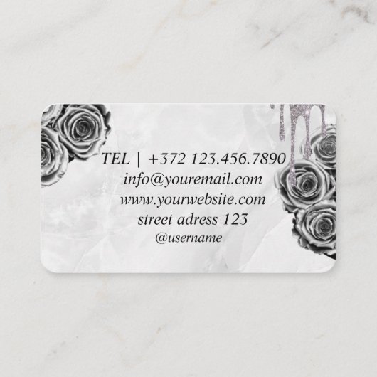 Rote Rosen Marble Initial Visitenkarte (Rückseite)