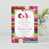 Rote Rosen mexikanische Blumenfiesta Babydusche Einladung (Stehend Vorderseite)