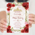 Rote Rosen Mexikanische Girl Mis Quince Einladung<br><div class="desc">Rote Rosen Mexican Girl Mis Quince Einladung Mis Quince Anos,  15. Geburtstag, </div>