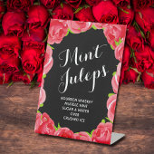 Rote Rosen Mint Juleps Sockelschild