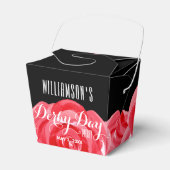 Rote Rosen mit Aquarellfarben Geschenkschachtel (Vorderseite)