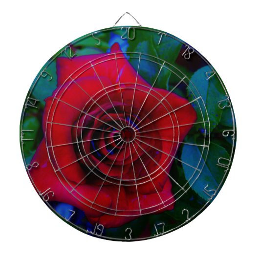 Rote Rosen mit blauen Farbtönen Dartscheibe (vorne)