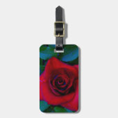 Rote Rosen mit blauen Farbtönen Gepäckanhänger (Vorderseite vertikal)