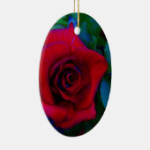 Rote Rosen mit blauen Farbtönen Keramikornament (Rechts)