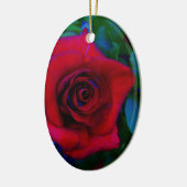 Rote Rosen mit blauen Farbtönen Keramikornament (Links)