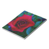 Rote Rosen mit blauen Farbtönen Notizblock (Rotiert)