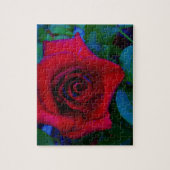 Rote Rosen mit blauen Farbtönen Puzzle (Vertikal)