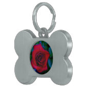 Rote Rosen mit blauen Farbtönen Tiermarke (Vorderseite rechts)