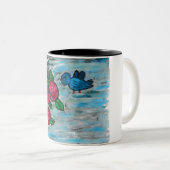 Rote Rosen mit Blauzungenkrebs Zweifarbige Tasse (VorderseiteRechts)