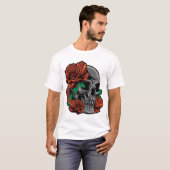 Rote Rosen mit Blume Ros (Gartengärten) T-Shirt (Vorne ganz)