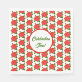 Rote Rosen mit Buds Serviette (Vorderseite)