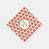 Rote Rosen mit Buds Serviette (Ecke)